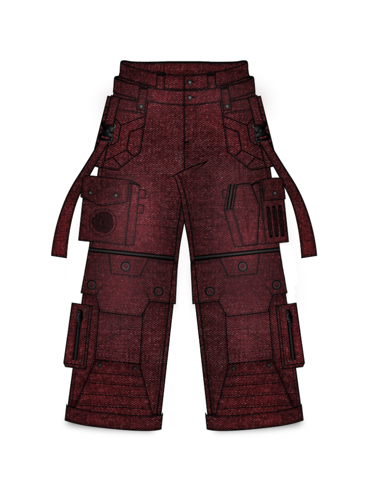 "SPIRAL" Cargo Pants (Red)