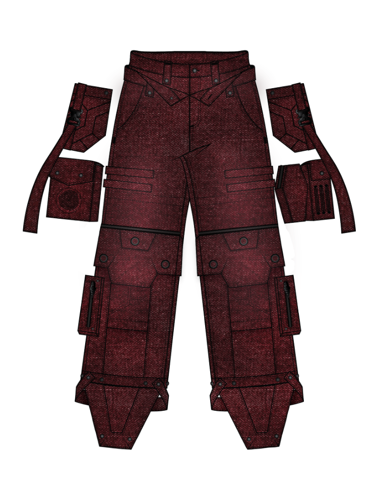 "SPIRAL" Cargo Pants (Red)