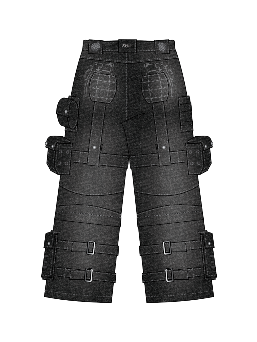 "ACADEMY" Cargo Pants Black