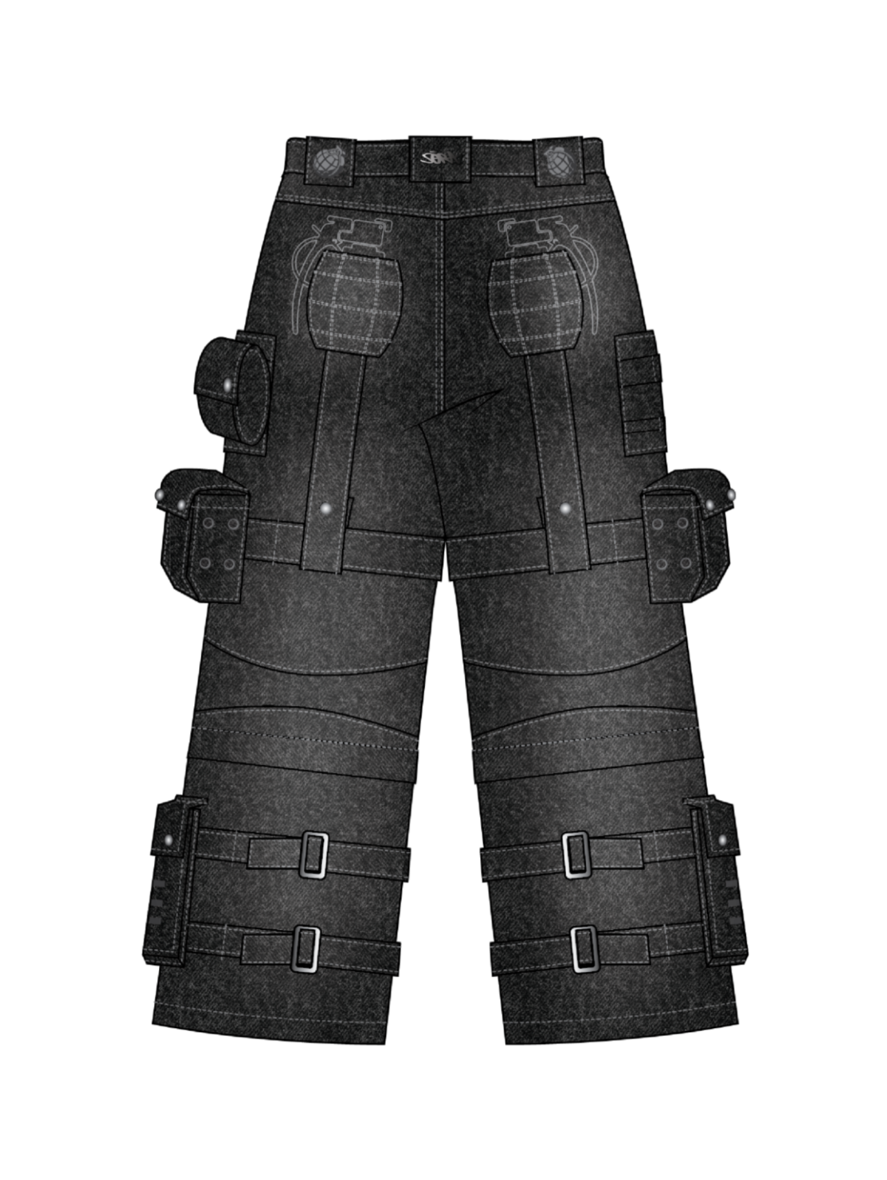 "ACADEMY" Cargo Pants Black