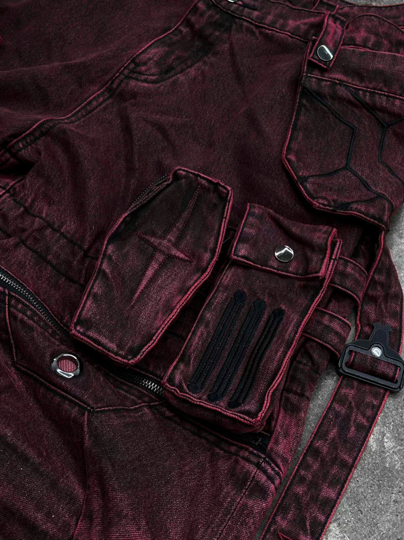 "SPIRAL" Cargo Pants (Red)
