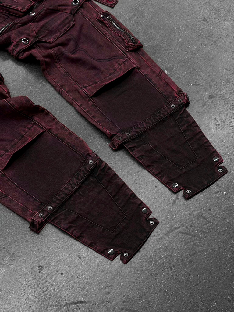 "SPIRAL" Cargo Pants (Red)