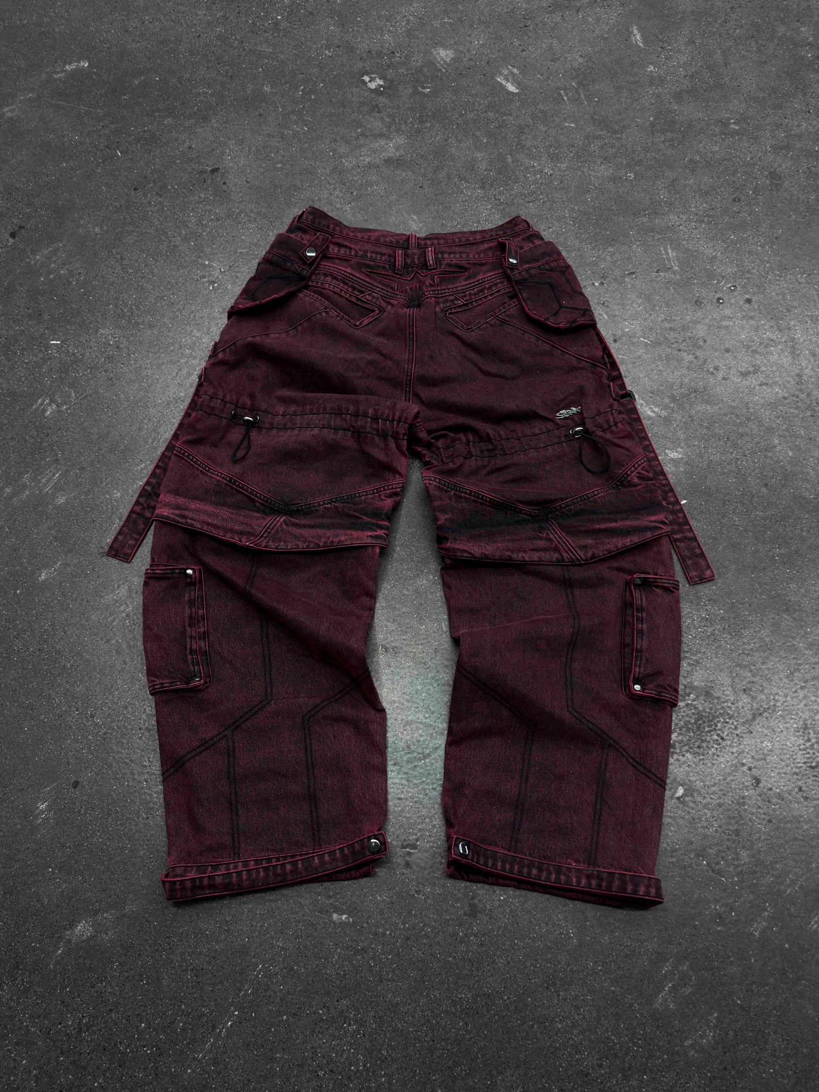 "SPIRAL" Cargo Pants (Red)