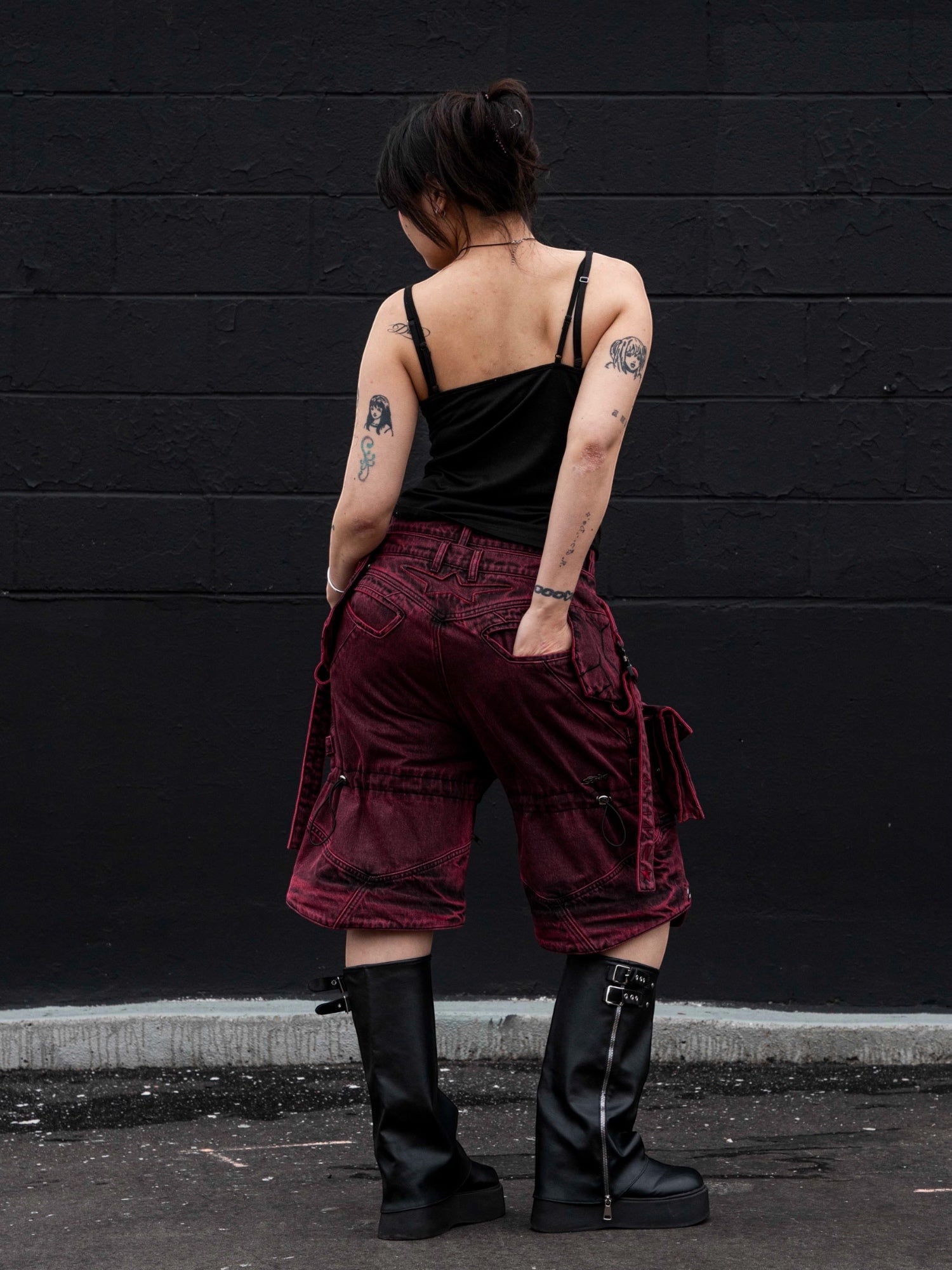 "SPIRAL" Cargo Pants (Red)
