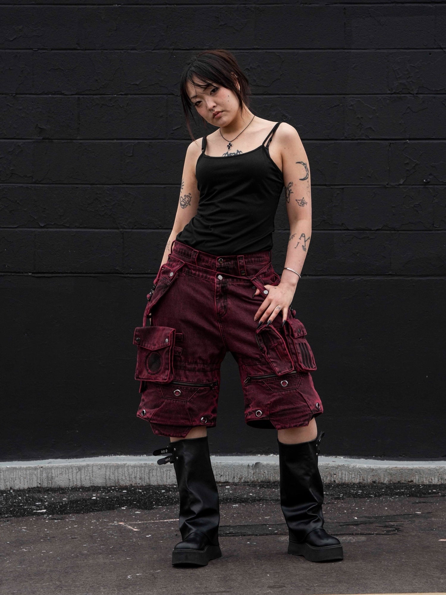 "SPIRAL" Cargo Pants (Red)