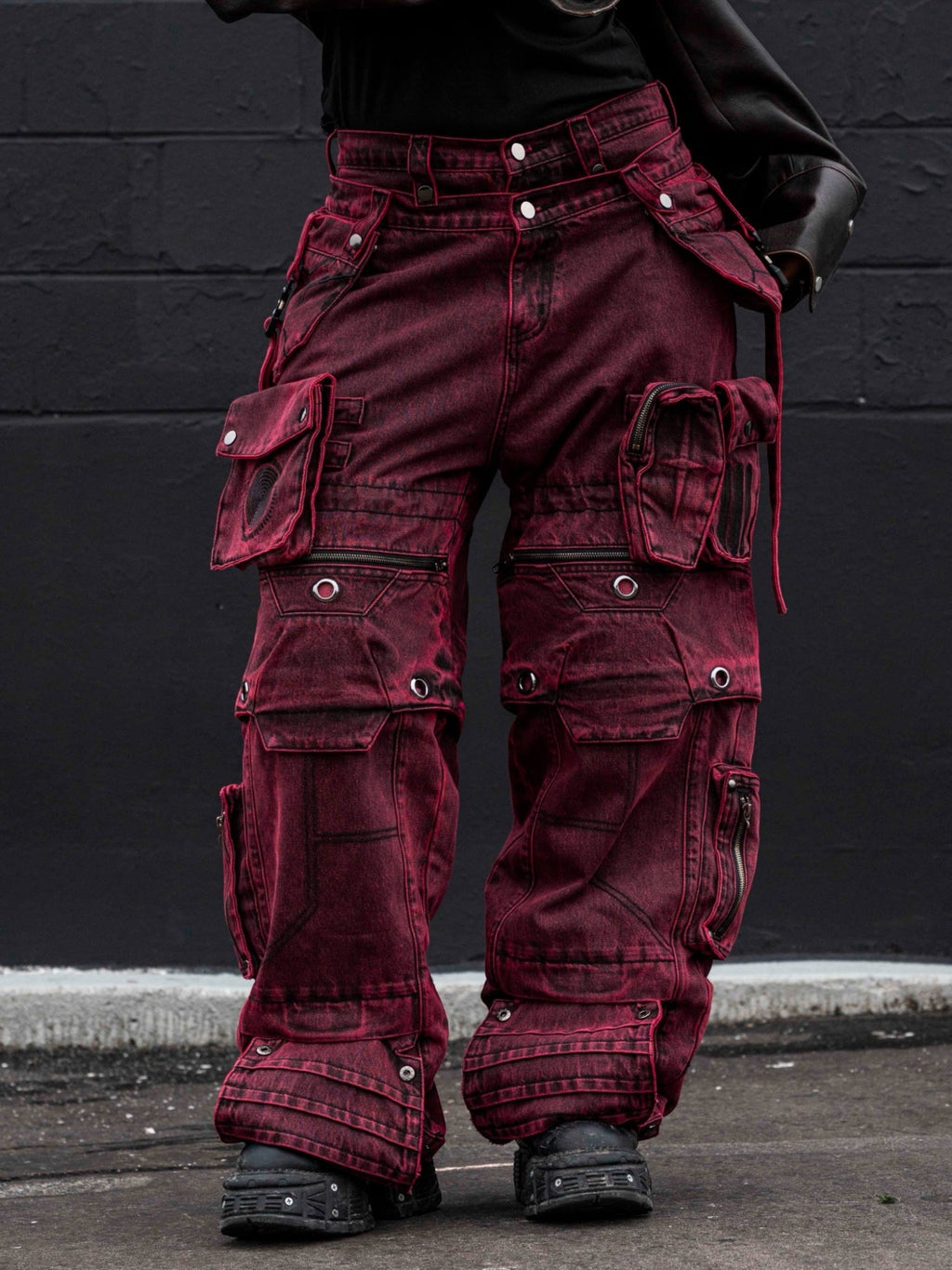 "SPIRAL" Cargo Pants (Red)