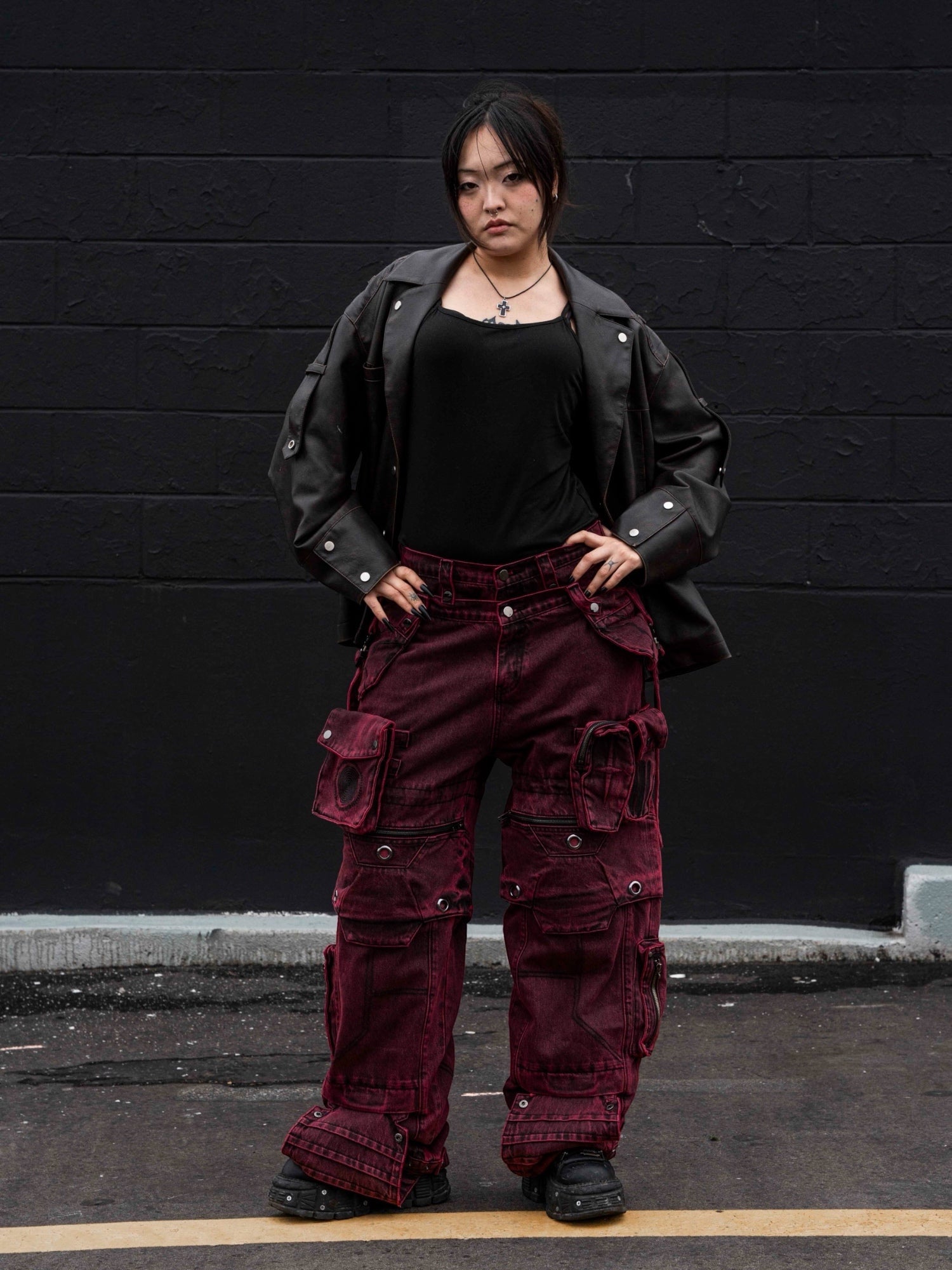 "SPIRAL" Cargo Pants (Red)