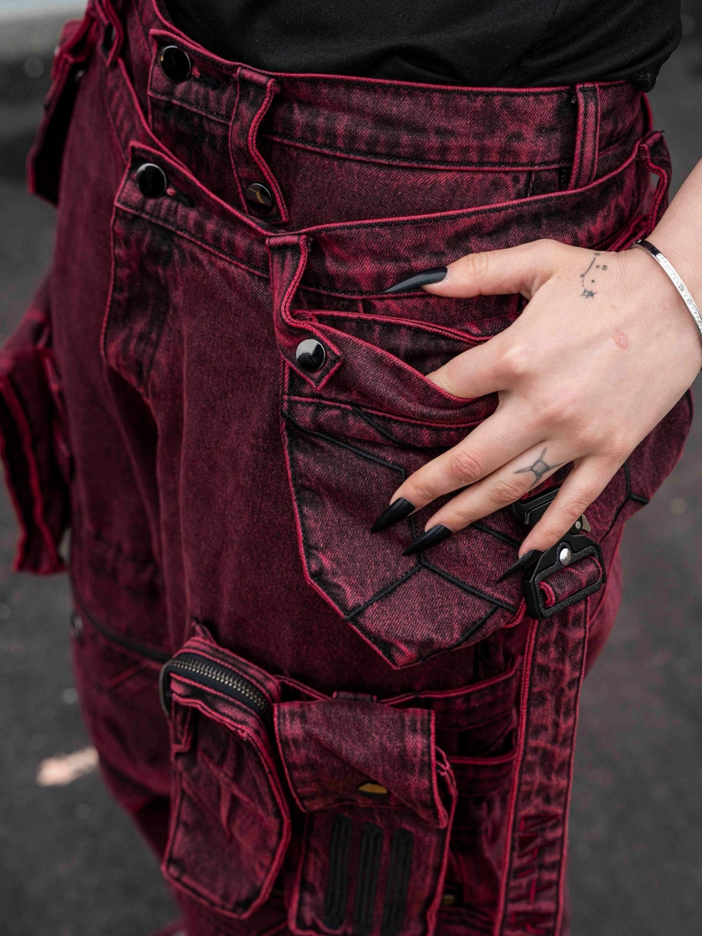 "SPIRAL" Cargo Pants (Red)