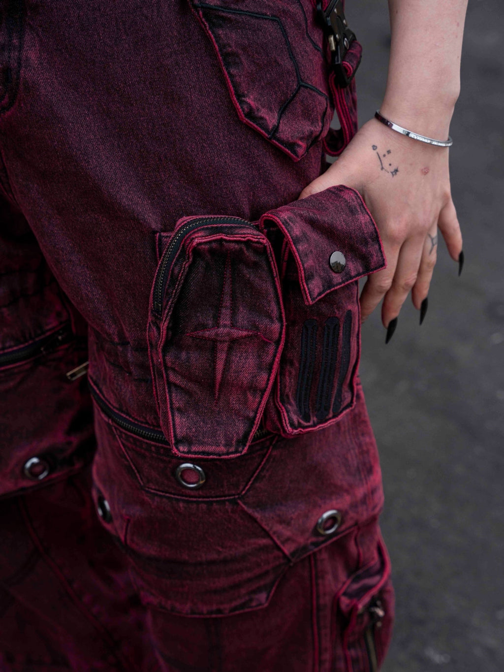 "SPIRAL" Cargo Pants (Red)