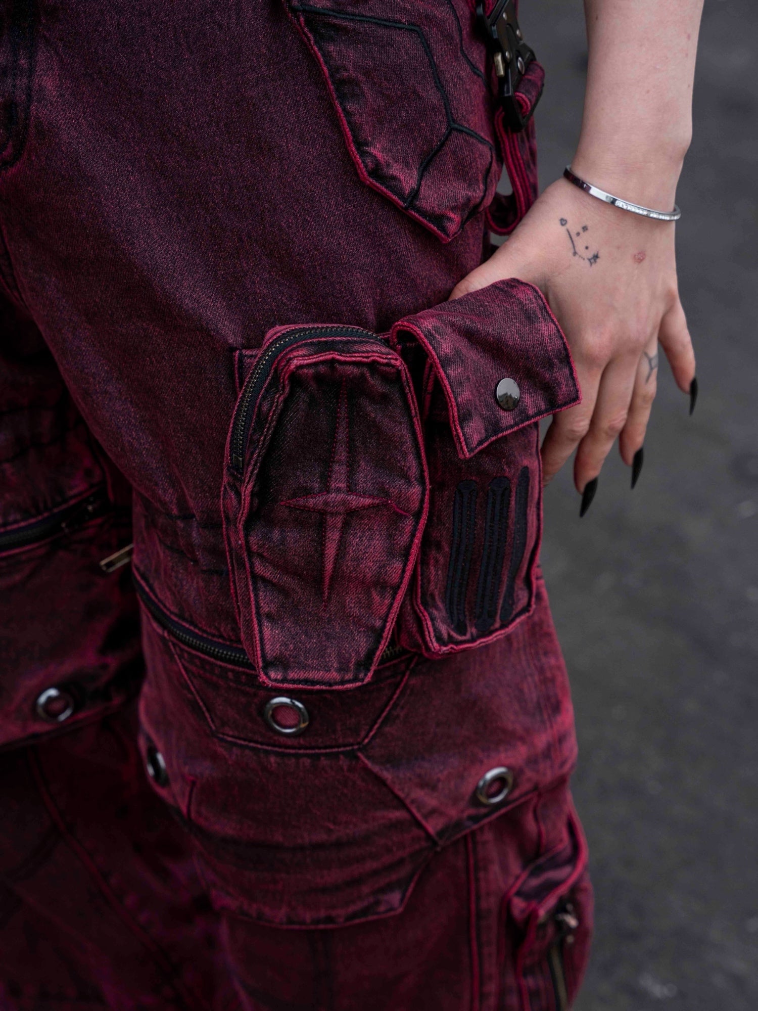 "SPIRAL" Cargo Pants (Red)
