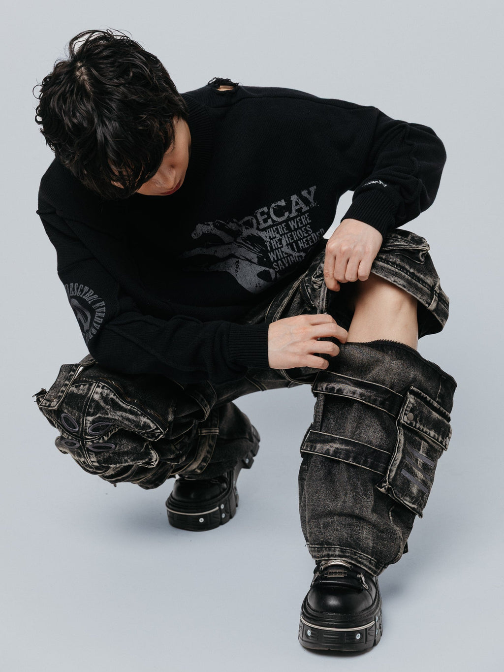 "ACADEMY" Cargo Pants Black