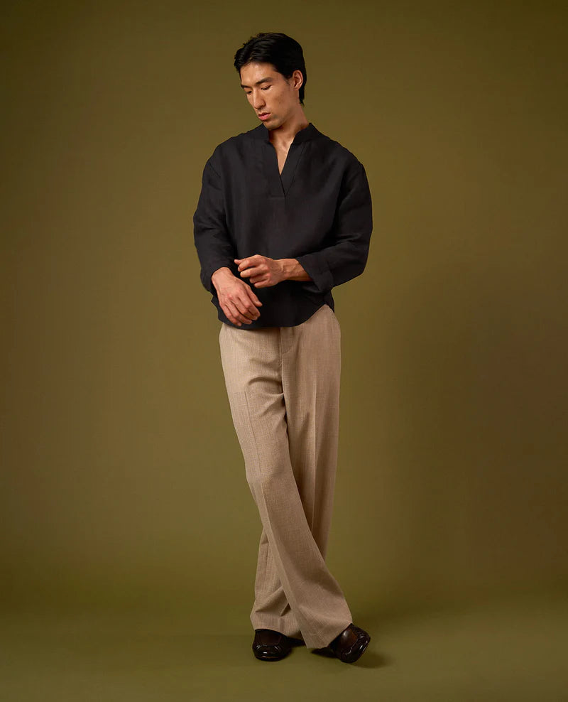 LINEN PLEATED TROUSERS V2