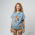 Blue Women's Denim Vest with Built-In Pet Carrier
